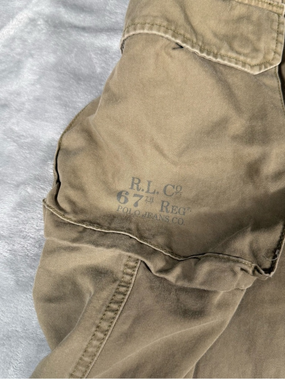 Vintage Polo Jeans Co Cargo Pants Mens 40x32 (Fits 39x30) Wide Leg Y2K Green - Picture 3 of 13